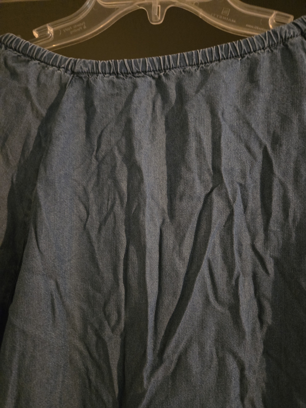 Dokotoo Blue Denim-Style Peasant Dress, Sz Large, NIP - Picture 6 of 8